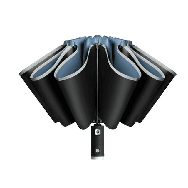Travel Umbrella Windproof Compact Umbrella Portable Windproof Compact Travel Umbrella Led Flashlight Handle Auto Umbrella with Reflective Tape Aluminum Alloy Umbrella Holder