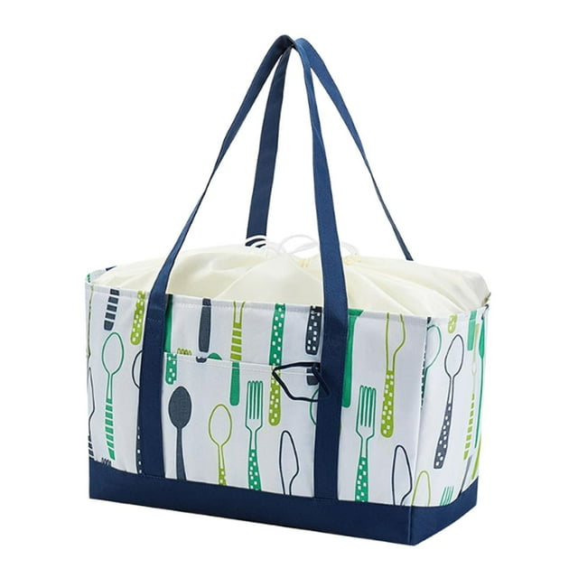 Bolsa de transporte, bolsa térmica, práctica, con asa, aislante, reutilizable, para comestibles. Verde