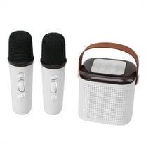 Mini Karaoke Machine for Kids, Portable Bluetooth Speaker with 2 Wireless Microphones, Singing Machine Karaoke Toys for Girls Christmas Birthday Gifts, White