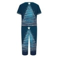 thumbnail image 4 of Puntoco Conjuntos de pijama cómodos para mujer, conjunto de pijama con top de manga corta con botones y cuello redondo con estampado navideño y pantalón con bolsillos y cintura elástica, 4 of 4