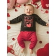 thumbnail image 5 of Loicainy Baby Toddler Boy Valentine’s Day Outfits 3 6 12 18 24 Months 2T 3T Long Sleeve Heart Letter Print Sweatshirt + Pants Clothes Set, 5 of 9