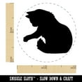 thumbnail image 2 of Fluffy Cat Kitten Hitting Something with Paw Claw Self-Inking Rubber Stamp Ink Stamper - Lime Green Ink - Mini 1/2 Inch, 2 of 7