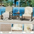 thumbnail image 6 of Towallmark Rocking Bistro Set, 3 PSC Outdoor Patio Furniture, Rocker Chairs With Thick Cushions, 2 Tier Coffee Table, Metal Frame Rattan Design For Garden Backyard Balcony, 6 of 8