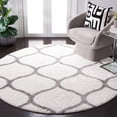 thumbnail image 2 of SAFAVIEH Tahoe Thelma Quatrefoil Shag Area Rug, 6'7" x 6'7" Round, White/Grey, 2 of 8