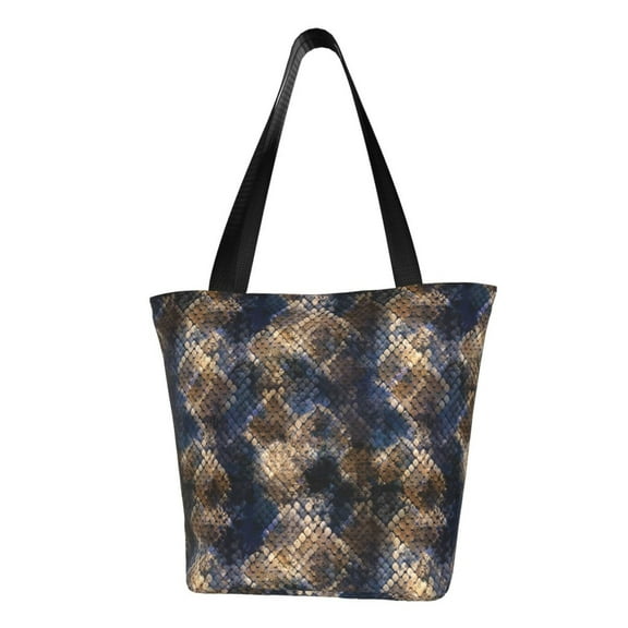 Defioc Watercolor Snake Skin Print Tote Bag for Women,Shoulder Bag with Zipper Casual Tote's Handbag Big Capacity Shoulder Bag with Inner Pocket Fit for Shopping,Office,Travel
