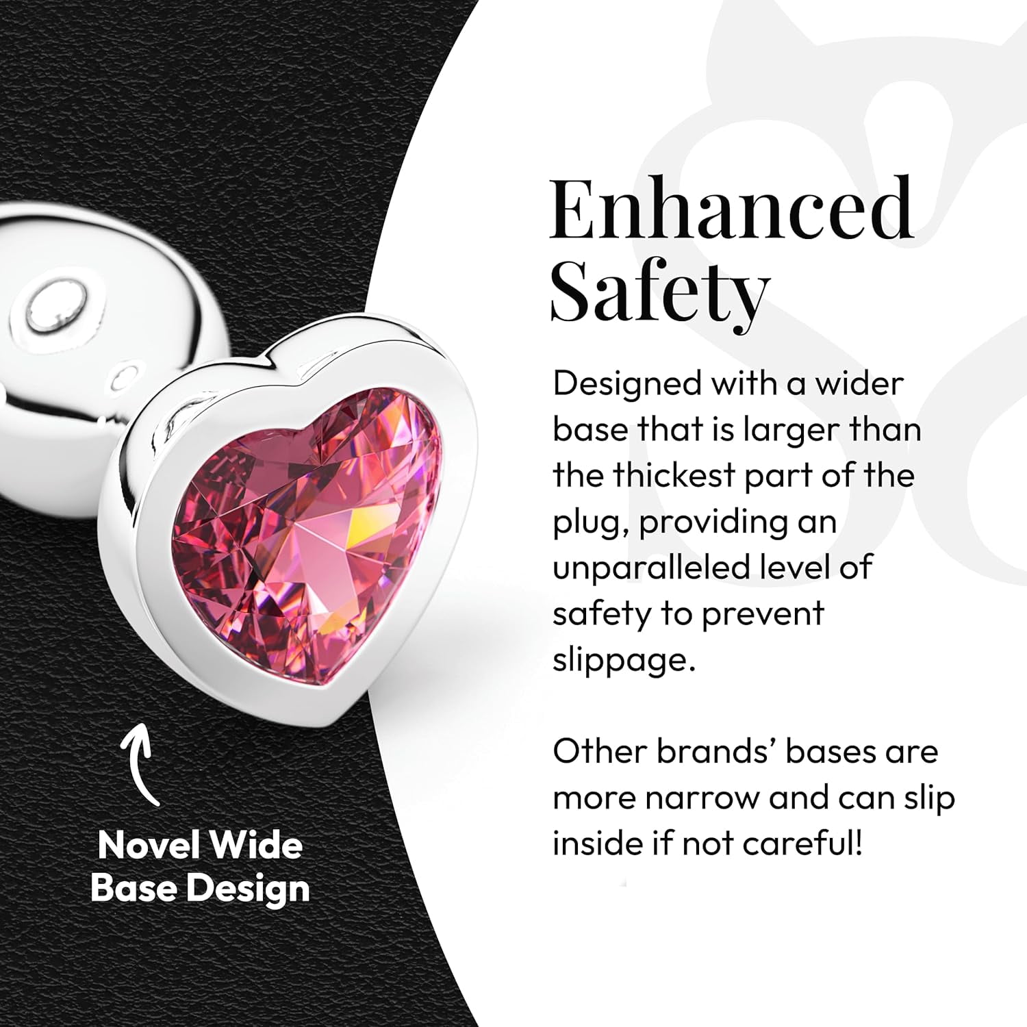 Session Butt Plugs, 4-Piece Training Set, Anal Plug Toys, Stainless Steel Jewel Charm, Silver & Pink, Heart Shape