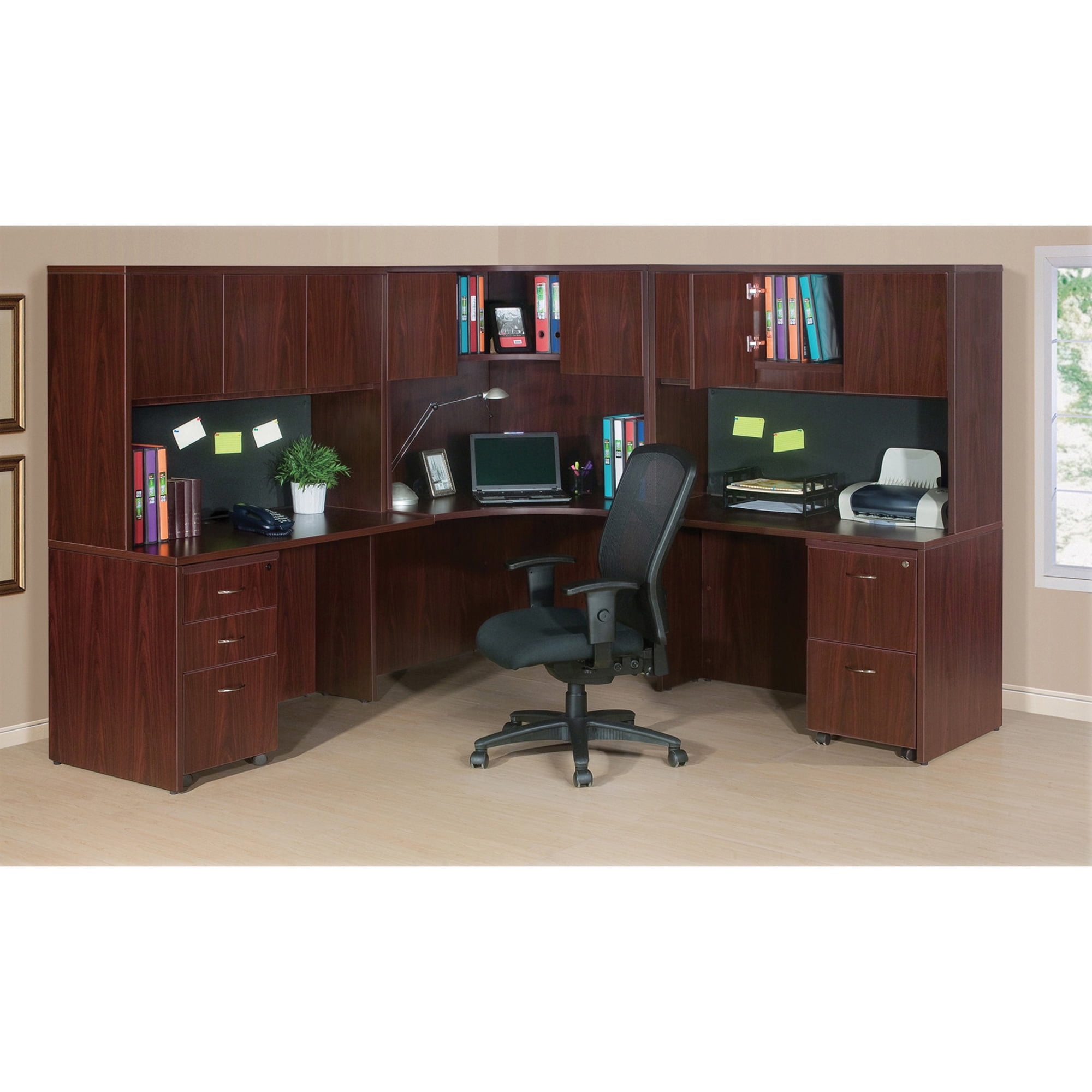 Lorell Llr59582 Essentials Series Mahogany Reception Desk 1 Each