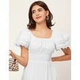 thumbnail image 5 of Moomaya Chic Cotton Dress For Women, Short Layered Sleeve Tiered Summer Dress, 5 of 9