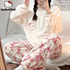 thumbnail image 1 of Cinnamoroll & Kuromi Hello Kitty Fuzzy Plush 2 Pcs Pajamas for Women Autumn Winter New Warm Cozy Sleepwear Home Casual Clothes, 1 of 4