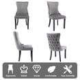 thumbnail image 5 of MIKIBAMA Set of 2 Gray Tufted Velvet Dining Chairs Solid Wood Frame for Dining Room, 5 of 8