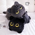 thumbnail image 5 of Peluche de gato negro acostado de 50/70 cm, gato de ojos grandes, adorable cojín para dormir, regalo de cumpleaños y Navidad, 5 of 5
