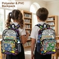 thumbnail image 4 of COEQINE Transparent Clear Backpack for Girls Boys See Through Bag PVC & Polyester Backpack for School Heavy Duty Daypack with Multi-Pocket for Sporting Events, Football Soccer Star Splatter, 4 of 7