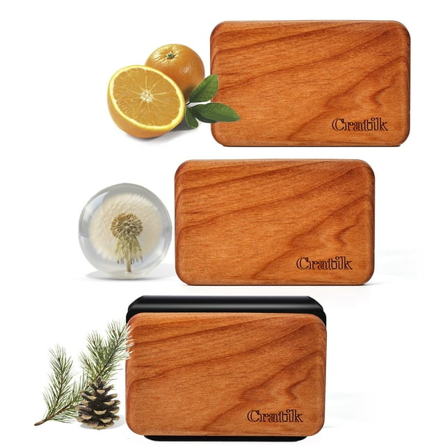 Ambientador para auto CRATIK de madera con clip para parasol, 3 aromas