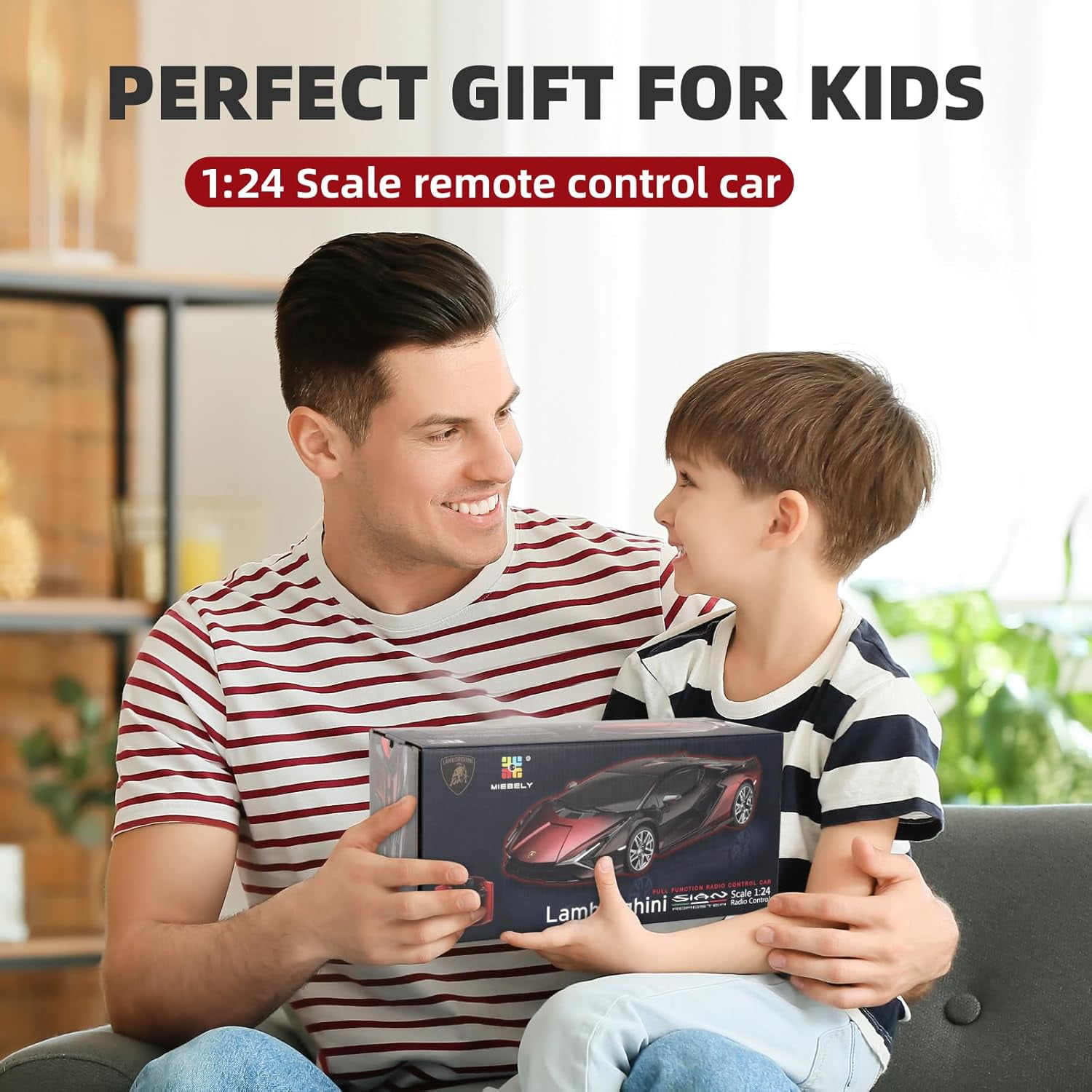 Miebely Lamborghini RC Car - 1:24 Scale Lambo Toy Car 3.7V 500mAh, Sián Fast Remote Control Car for Boys 8-12, Rc Race Car Model Birthday Gifts for Kids Adults Boys Girls Age 6-12 Year Old