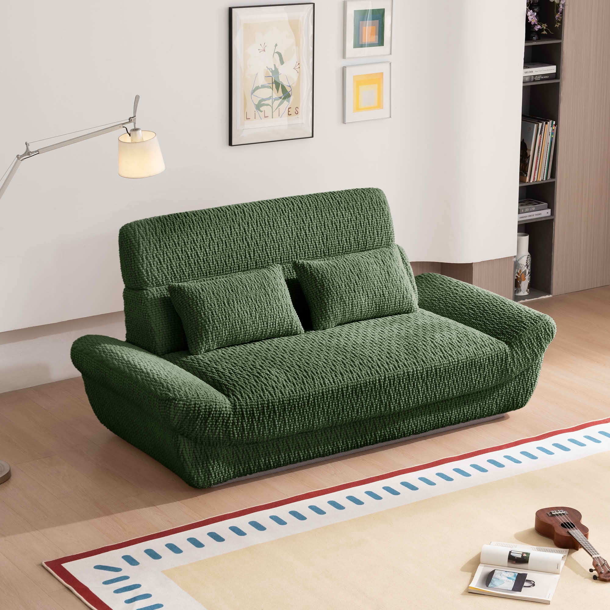 MAYEERTY Cloud Couch Compressed Corduroy Loveseat, 2-Seater Ergonomic High Back Sofa, Plush Cushioning, No Assembly, Boxed Sofa for Small Spaces