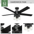 thumbnail image 5 of Hunter - Hardwick Indoor Ceiling Fan With Light, Remote, 52-inch, Matte Black, Casual-style, 4-speed WhisperWind Motor, 50594, for living rooms, bedrooms, home offices, kitchens, 5 of 15