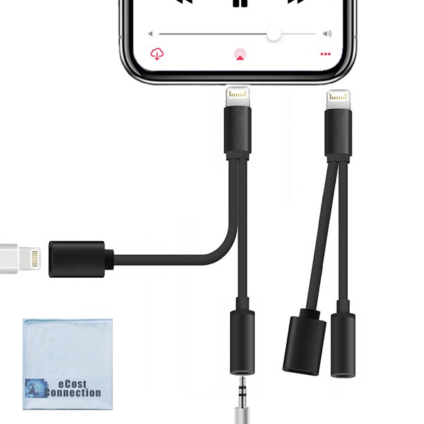 2 Charging and Headphone Jack Adapter/Splitters Male Charger to 3.5mm