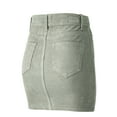 thumbnail image 2 of FashionMille Women Solid Corduroy Comfy High Waist Pocket A Line Mini Skirt, 2 of 5