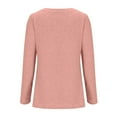 thumbnail image 4 of Spring Tops for Women Viikei Womens Tops Dressy Casual,Fall Winter Tops Clearance,Women's Long-sleeved V-neck Solid Color Tops Bottoming Shirt T-shirt Pink L, 4 of 5