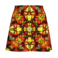 thumbnail image 6 of Colorful Floral Symmetrical Pattern Women's High Waist Skirt Stretchy Casual Mini Skirt, 6 of 8