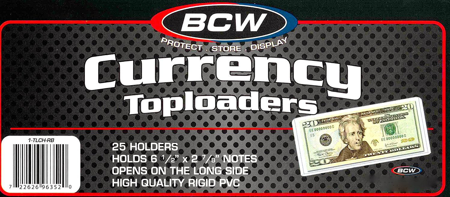 25 Ultra Pro 6.5" x 3" Currency Topload Dollar Bill Holders Regular Toploaders 