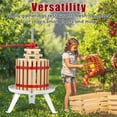 thumbnail image 6 of 3.2 Gal Manual Fruit Wine Press, Wood Steel Fruit and Wine Press With T-Handle, Stable Triangular Structure, Wine Making Press for Outdoor, Kitchen, Manual Assembly Required, 6 of 7
