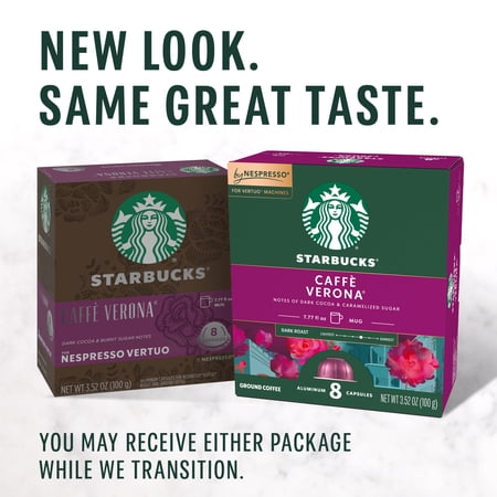 STARBUCKS AT HOME STARBUCKS BY NESPRESSO VERTUO LINE, CAFFÈ VERONA, DARK ROAST NESPRESSO PODS, 8 COUNT