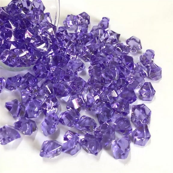 Home Decor Acrylic Plastic Transparent Stone Ice Rocks Table Scatter Confetti Vase Filler Home Wedding Decorations Colorful Rocks Fish Tank Violet