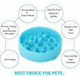 thumbnail image 5 of Comedero para perros Cuenco para mascotas de alimentación lenta Cuenco ecológico Duradero No tóxico Cuenco para prevenir la asfixia Diseño saludable para perros y mascotas de 20 cm (azul), 5 of 5