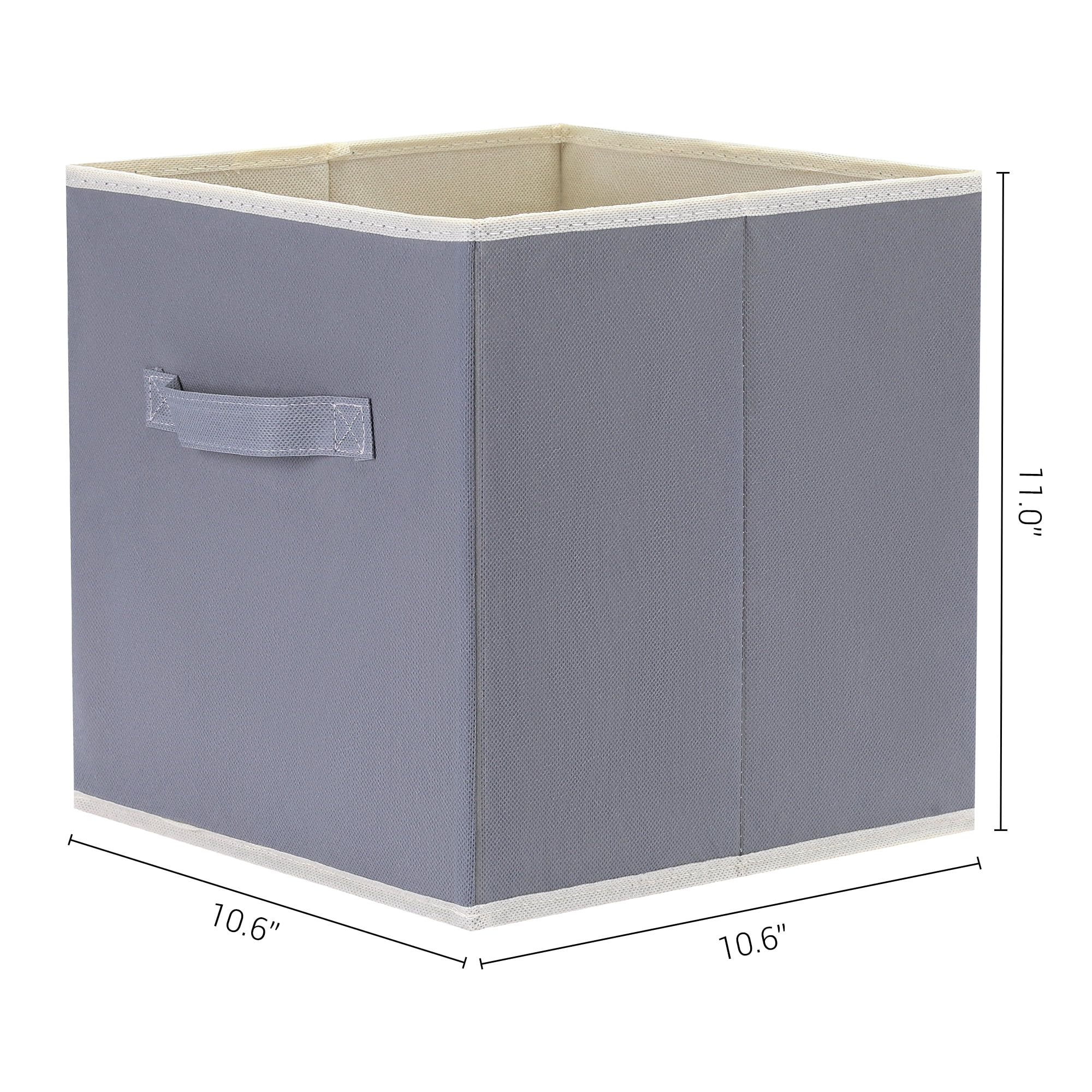 Unique Bargains 3 Pcs Square Fabric Collapsible Storage Basket Bin with Handle Grey S