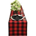 thumbnail image 2 of Yourtablecloth Buffalo Plaid Checkered Table Runner Trendy & Modern Plaid Design 100% Cotton Tablerunner Elegant Dcor for Indoor&Outdoor Events 14 x 108 Red and Black, 2 of 6