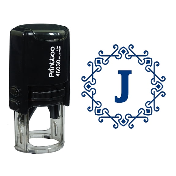 Printtoo Alphabet J Monogram Octagon Celtic Swirl Frame Self Inking Rubber Stamp Office Stationary
