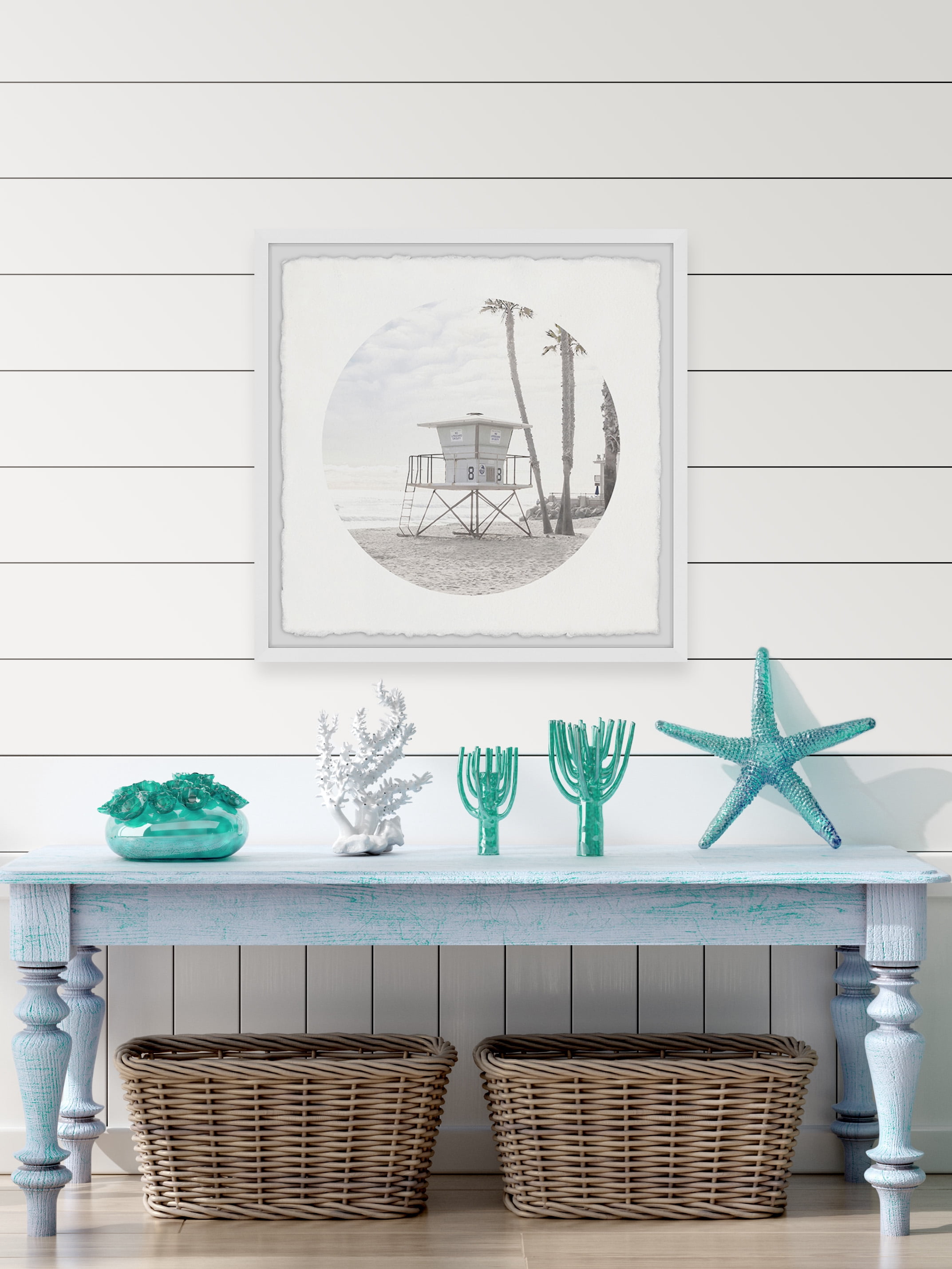 Marmont Hill Sand Beach Tower Framed Wall Art, 32" x 32"