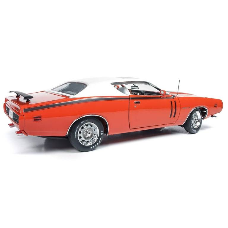 1971 Dodge Charger R/T with Sunroof Orange and White Top