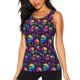 thumbnail image 1 of Fotbe mushroom rainbow color Skull Blusas Sin Mangas para Mujer – Estilo Casual, Corte Suelto, Slim-Fit, Cuello Redondo Deportivo, Tops de Verano para Gimnasio y Yoga-X-Large, 1 of 7