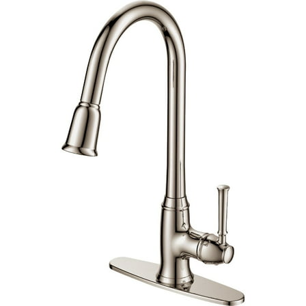 Compass Manufacturing 5129BN Brookfield 1-Handle Brushed Nickel Kitchen Faucet