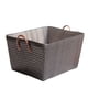 thumbnail image 1 of Matsuzay Cesta de almacenamiento con asa, contenedor Rectangular apilable, caja organizadora para el hogar, dormitorio, sala de estar, soporte Almacenamiento y organización del hogar Café 45x35x25cm, 1 of 6