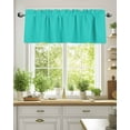 thumbnail image 2 of Aqua Green Valances for Windows Green Solid Color Valance Rod Pocket Light Filtering Short Window Treatments Curtains for Kitchen Bathroom Living Room Bedroom, 1 Panel, 60 x 18 Inch, 2 of 7