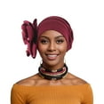 thumbnail image 2 of Penkiiy Elegant Pre-Tied Lace Flower Hijab Bonnet | Fashionable Muslim Headscarf with Detachable Bow | Perfect Gift for Women, 2 of 6