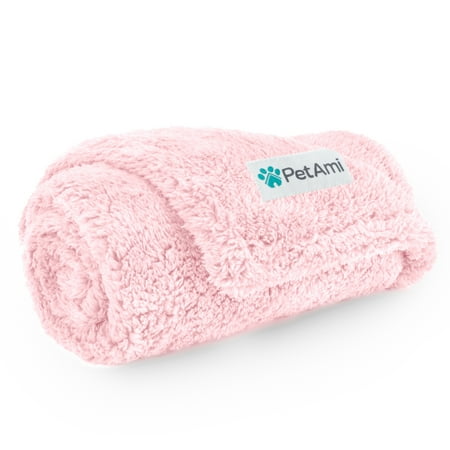 UPC: 0840168302833 | PetAmi Fluffy Waterproof Dog Blanket For Small Medium Dogs  Soft Warm Pet Sherpa Throw Pee Proof Couch Cover  Reversible Cat Puppy Bed Blanket Sofa Protector  Plush Washable Pad (Pink Blush  24×32)