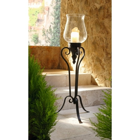 Large Floor Standing Metal And Gl Hurricane Candle Holder Large Floor Standing Metal And Gl Hurricane Candle Holder