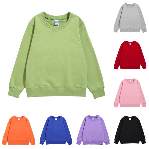 TBWNWG Kids Child Toddler Baby Boys Girls Solid Patchwork Long Sleeve Sweatshirt Pullover Tops Blouse Outfits Clothes