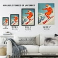 thumbnail image 3 of Artery8 Woman Skier Skiing Mountain Slope Snow Alps For Living Room Large Wall Art Poster Print Thick Paper 18X24 Inch, 3 of 5