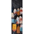 thumbnail image 3 of Atelier B Art Studio 10x24 Black Modern Framed Museum Art Print Titled - Vintage Lobster Buoys, 3 of 5