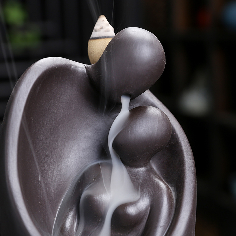 Abstract Couple Backflow Incense Burner Creative Tea Ceremony Home Teahouse Incense Holder Office Decoration Crafts