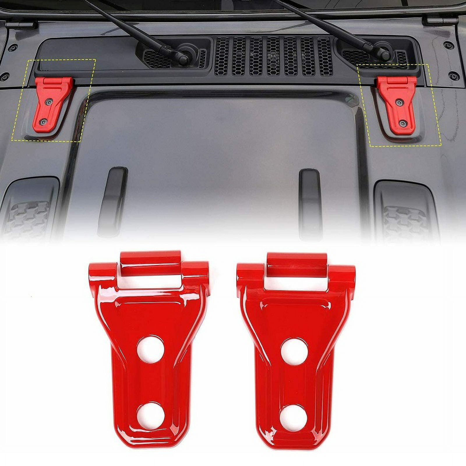 2pcs Car Hood Engine Hinge Cover ABS Trim Car Accessories Jeep Wrangler JL 2018 2019 2020 2021 2022 2023
