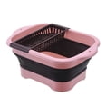thumbnail image 1 of Cesta de verduras plegable Billuyoard con drenaje color rosa, 1 of 6
