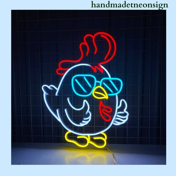 Handmadetneonsign Cute Chicken Neon Sign, Baby Chicken Wall Art Decor, Chicken House Wall Decor 037611
