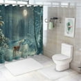 thumbnail image 6 of JEUXUS Deer in Snowy Winter Night Forest Whitetail Deer Photo Deer Art Deer Pictures Shower Curtain for Bathroom Decoration White, 6 of 6