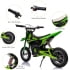 Patikuin 24V Kids Electric Motorcycle, Off-Road Motocross Bike with 250W Powerful Motor, Speeds Up to 13.6 MPH, Chain Driven, Leather Seat, Disc Brake, and Air-Filled Tires - GREEN